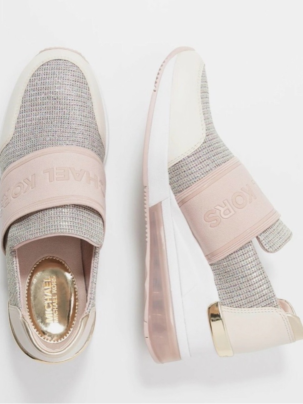 Michael Kors Felix Trainer Extreme Pink Glitter Slip-On Sneakers